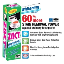 ZACT Whitening Toothpaste 150g x 10-Packs Advanced Stain Removal 60% More Power