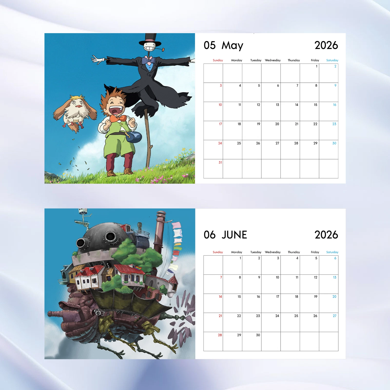 Howl's Moving Castle 2026 Wall Calendar, Studio Ghibli Anime Art