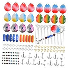 155pcs Fishing Lure Making Supplies Kit Spinnerbaits Accessory Blades Shaft 