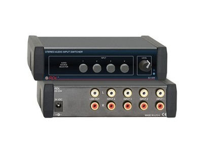 RDL EZ-SX4X Stereo Audio Switcher 4x1 RCA Inputs Front Volume