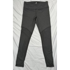 90 Degree by Reflex Womens Gray Heather Colorblock Leggings Medium Yoga Pants