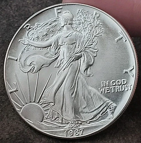 1987 Silver Eagle 1 OZ. .999 BU American Coin # 477