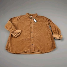 Alpine Design Men's Corduroy Longsleeve Shirt Brown Khaki Size XL NWT