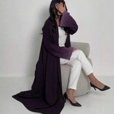 Modest Abaya Women Open Cardigan Muslim Wrinkle Kimono Turkey Long Robes Dubai