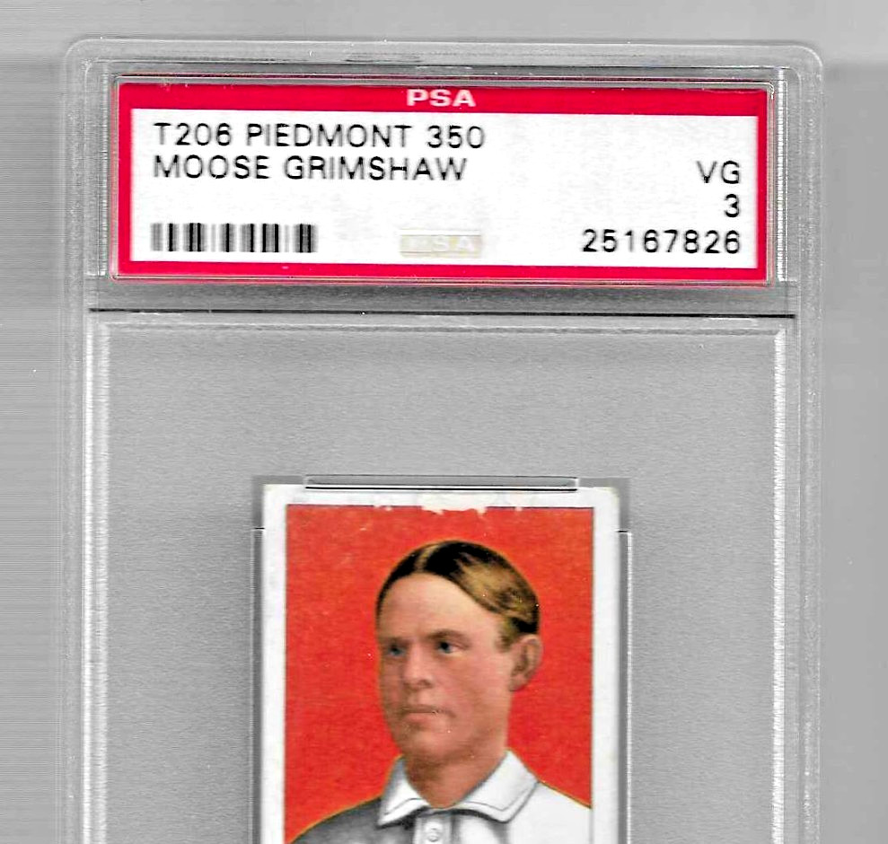 1909-1911 T206 PIEDMONT 350 TOBACCO BASEBALL CARD PSA 3 MOOSE GRIMSHAW TORONTO view 2