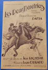 Partition illustrée ancienne " Les Deux Ménétriers" - Galop Macabre, Années 1900