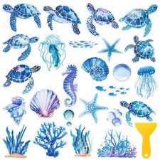26Pcs Non Slip Turtle Bathtub Stickers with Scraper
