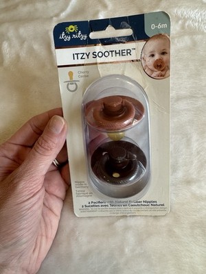 Itzy Ritzy Itzy Soother Pacifiers Chocolate Caramel Natural Rubber 0-6m NIP