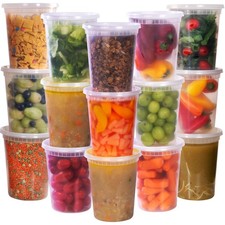 Galashield Deli Containers with Lids 32 oz. 24 Sets Plastic Soup Containers...