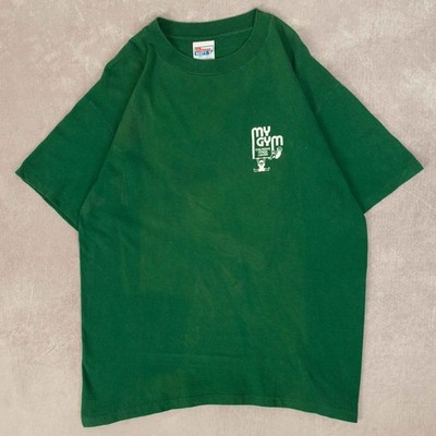 Hanes Beefy Vintage 90s My Gym Single Stitch Graphic T-Shirt L Herren Grün 
