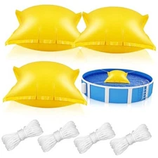  3 Pcs Pool Pillows for Above Ground Pools 4 x 4 ft Winter Pillow Yellow Square
