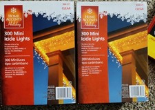 Home Accents Holiday 300 Clear Mini Icicle Lights White Wire Lot Of 2 NOB