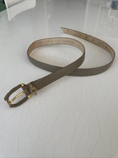 Christian DIOR Vintage Beige Aniline Cowhide Belt with Gold Buckle Medium