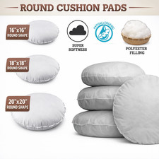 Round Cushion Seat Pad Inner Insert Scater Filler Circle Shape Pillow 16"18"20" 