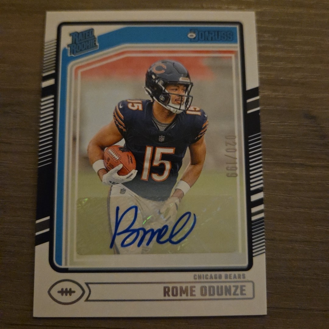 2024 Panini Donruss - Rated Rookie Rome Odunze #309 Autographs /199 (AU, RC)