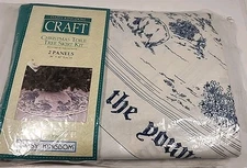 2 NEW Vtg  Daisy Kingdom Xmas Nativity Toile Tree Skirt Tablecloth Fabric Panel 