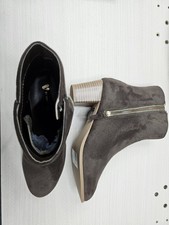 Very Ankle Boots UK 9 Brown Suede Block Heel Zip Ladies Shoes