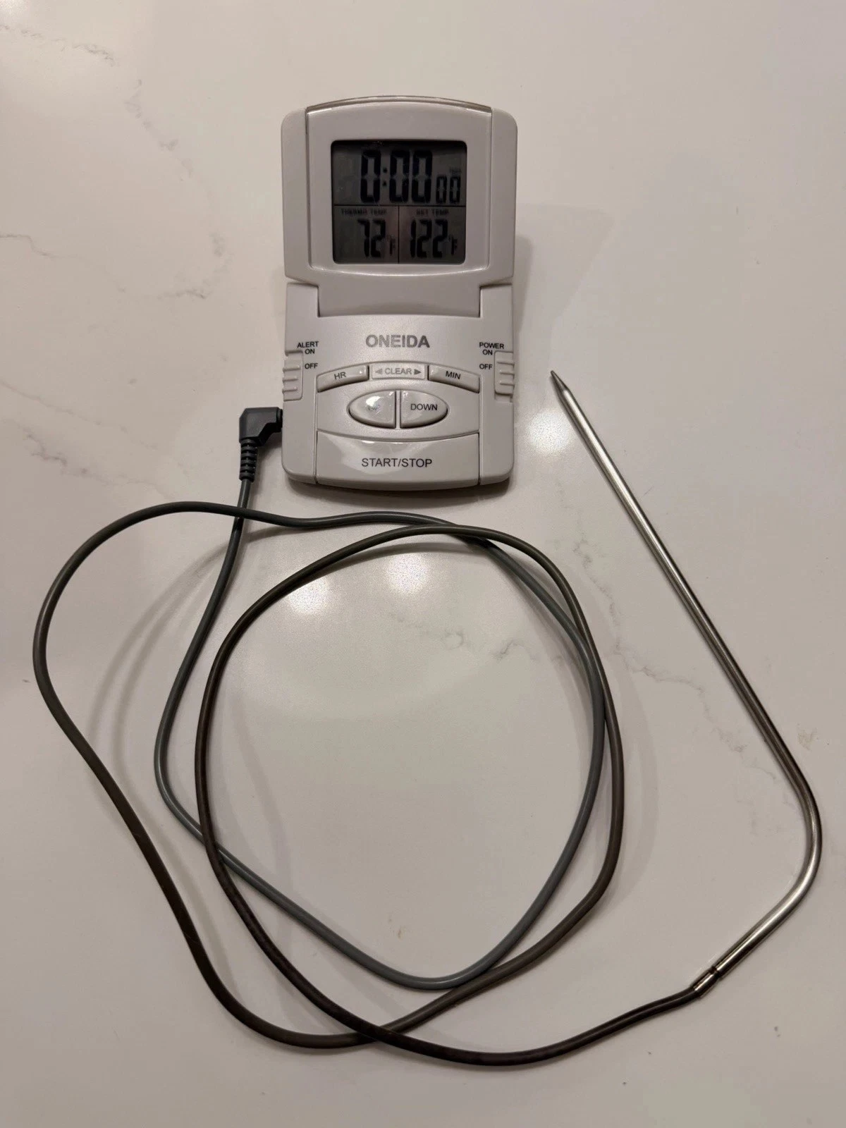 Oneida Digital Probe Thermometer & Timer 31161 Stainless Oven Meat BBQ TESTED