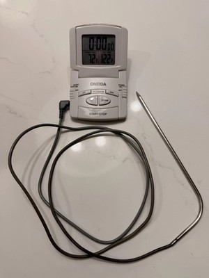 Oneida Digital Probe Thermometer & Timer 31161 Stainless Oven Meat BBQ TESTED