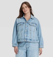 Universal Thread Womens Studded Denim Trucker...
