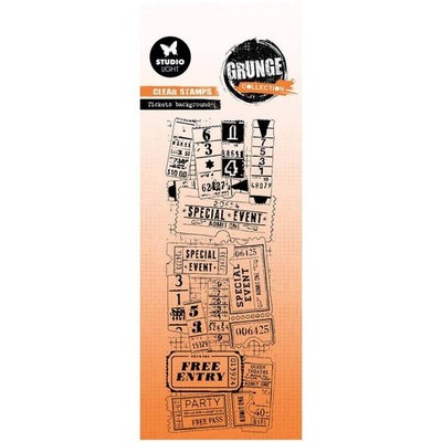 STUDIO LIGHT - Transparent Stempel Motivstempel Clear Stamp - Tickets background