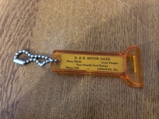 VINTAGE O&D MOTOR SALES FORD DEALERS ADVERTISING KEYCHAIN SCRAPER ANNAWAN IL