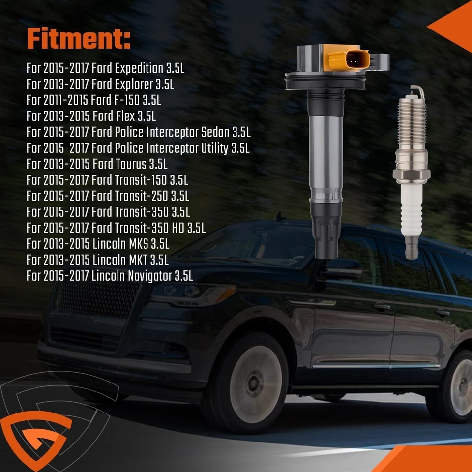 6X Ignition Coil And 6X Iridium Spark Plugs For 2015-2017 Ford Transit-350 3.5L Foto 2 de 4