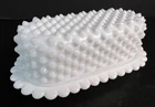 Vintage Fenton Hobnail Milk Glass Covered Butter Dish With Scalloped Edge