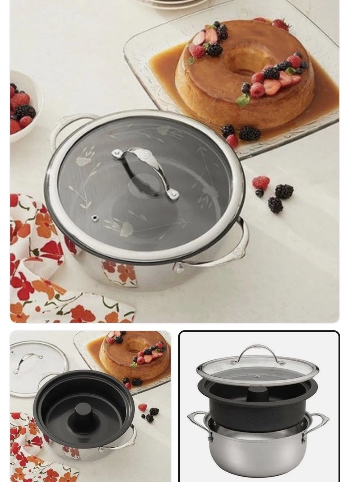 Princess House Flanera con tapa Flan Pan 4-QT HERITAGE SIGNATURE 10167