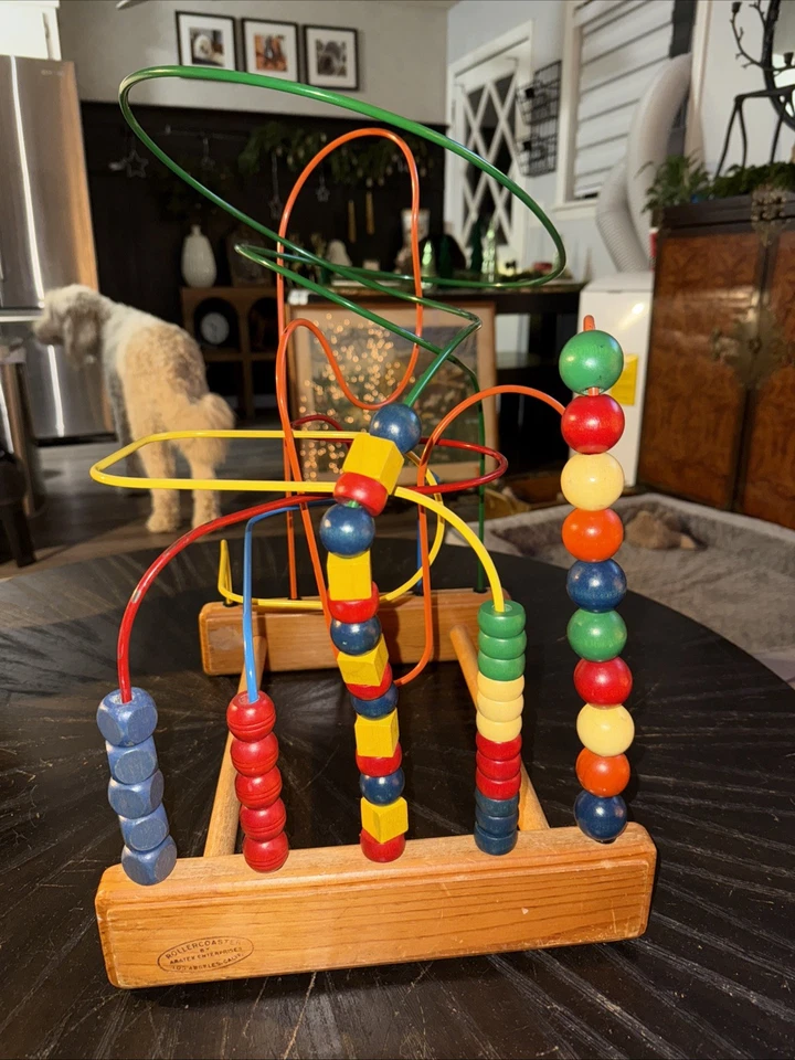 Anatex große pädagogische Achterbahn Holzperlenlabyrinth Metall & Holz Geschicklichkeit