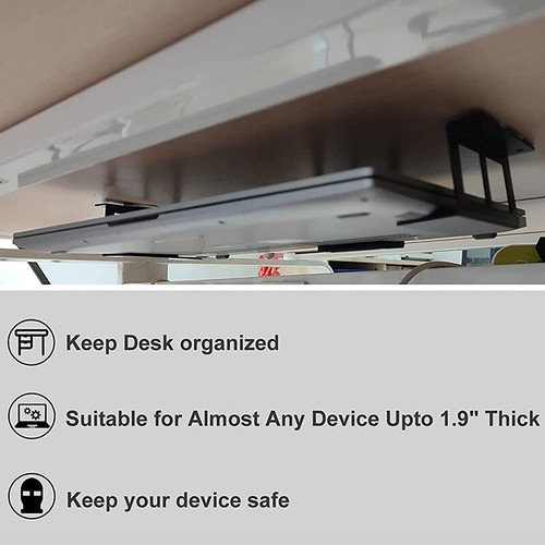 4.8-6.8cm Under Desk Laptop Holder Mount Bracket With Screws For Macbook Storage