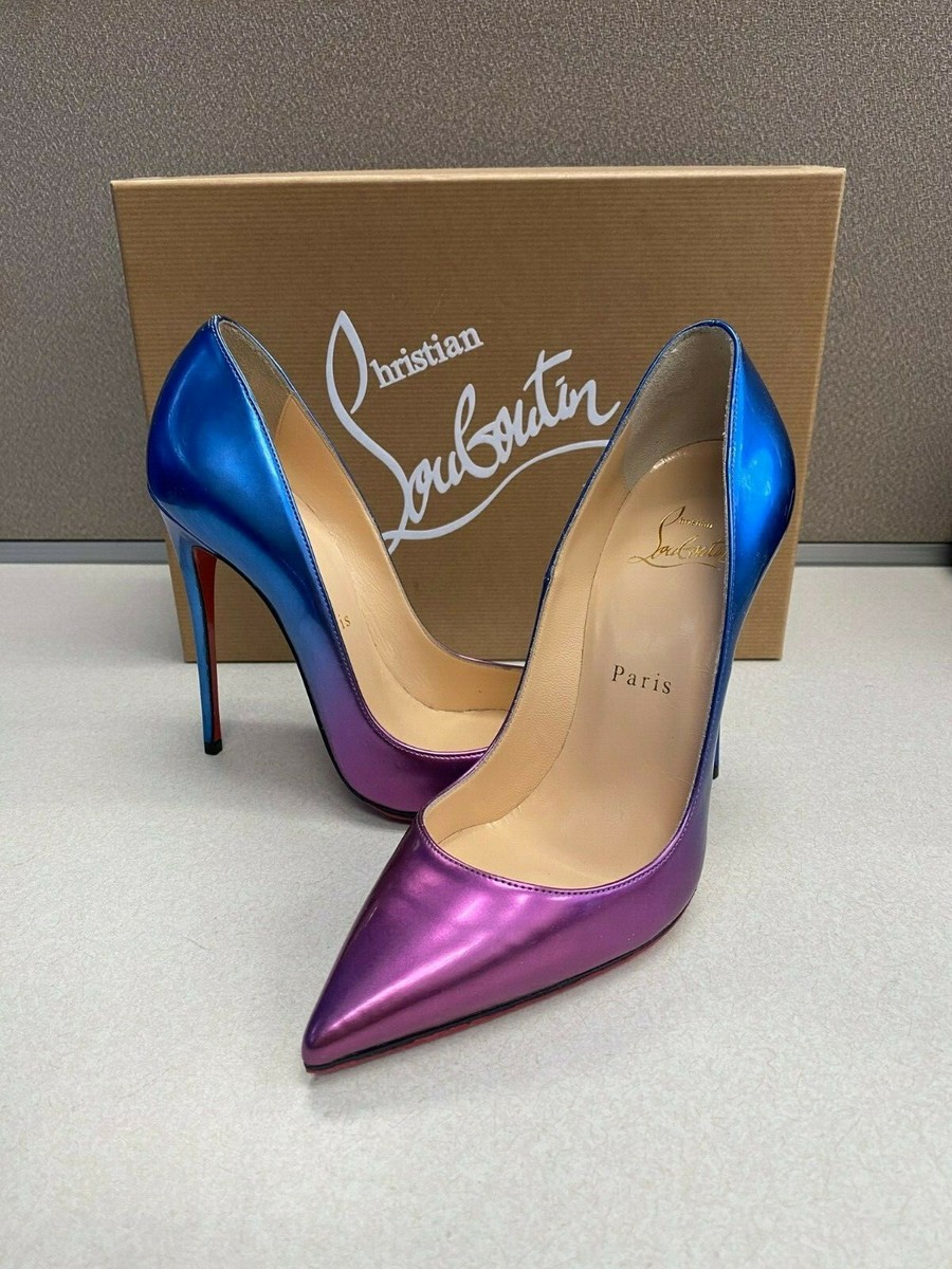 Christian Louboutin SO KATE 120 Patent Scarab Heel Shoes Ombre