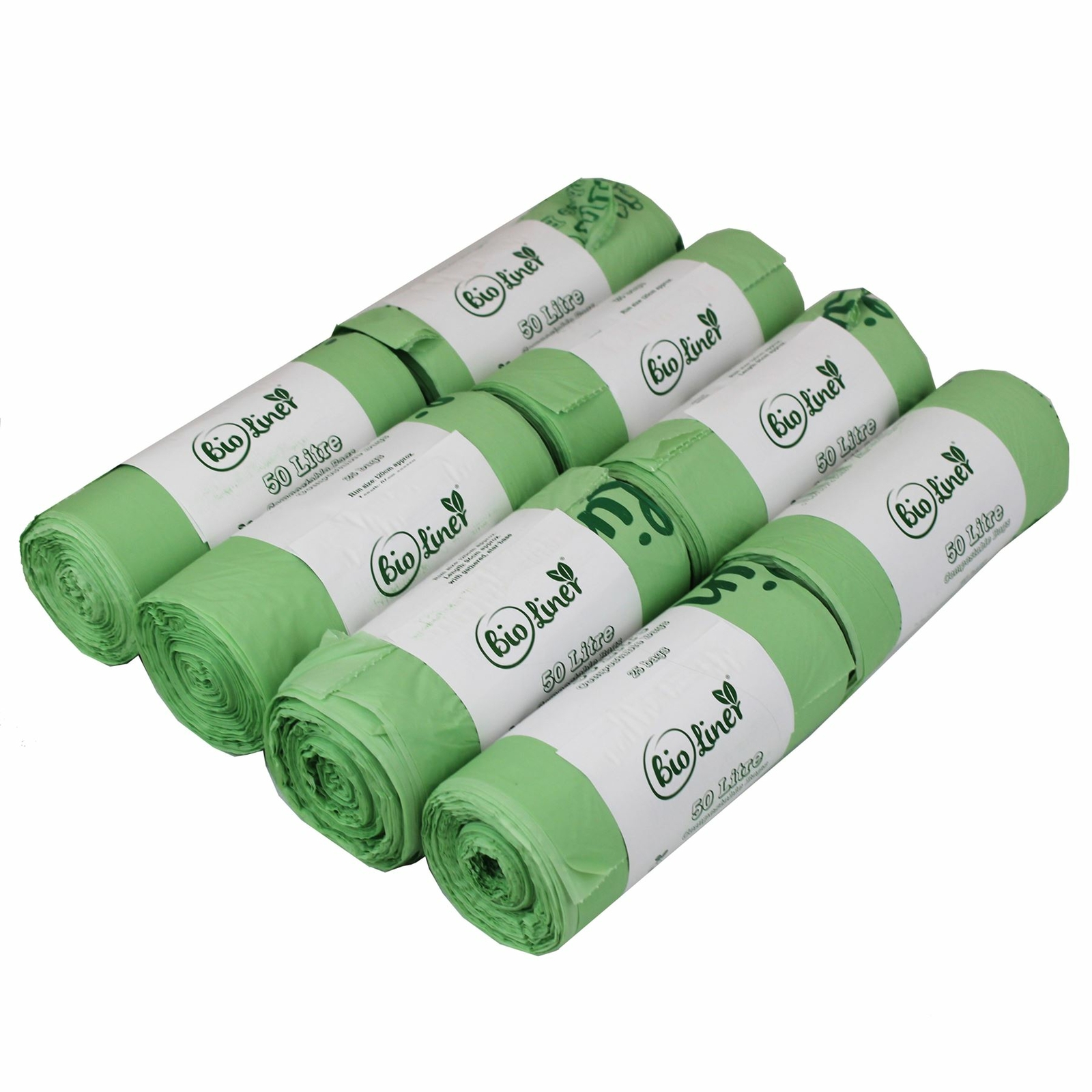 200 x Bioliner 50 Litre Compostable Swing Bin/Caddy Liners – 8 Rolls
