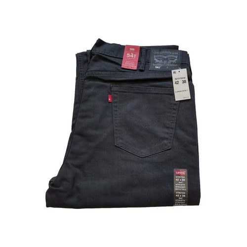Levi's 541 Big & Tall Athletic Taper 2 Way Stretch Mens Jeans Size 42x38 Dk Gray
