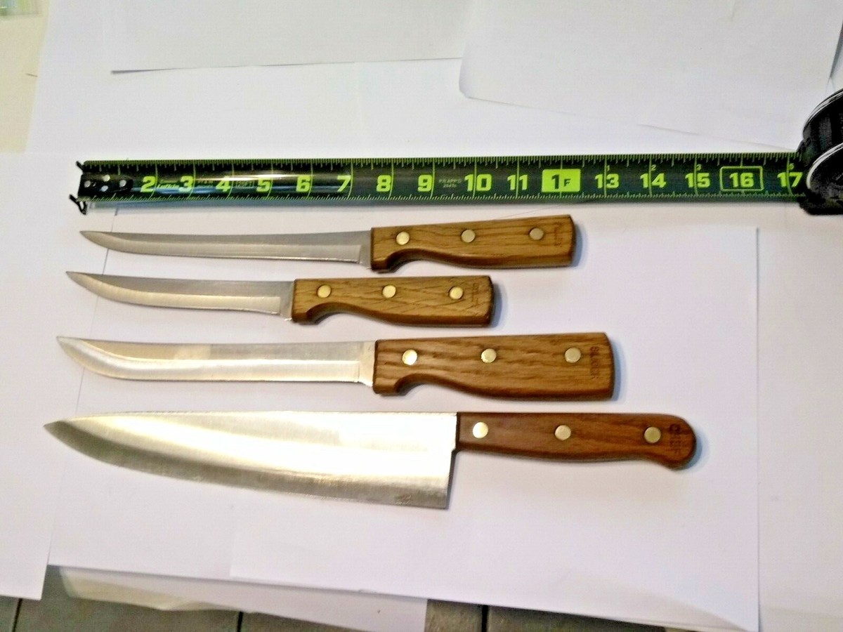 Lot 12 Couverts Anciens Homestead – Manche Bois – Inox – 4 Cuillères + Couteaux