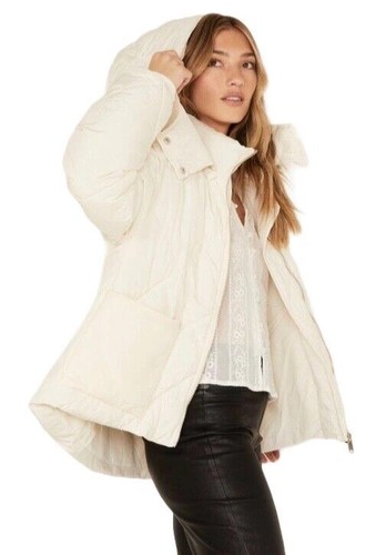 Free People Emmy Swing Puffer Jacket in Bones Size L - Picture 2 of 7