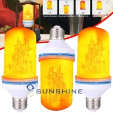 Led Flame Light Bulb, 3 Pack E26 Flickering Light Bulbs with 4 Modes, Up Down