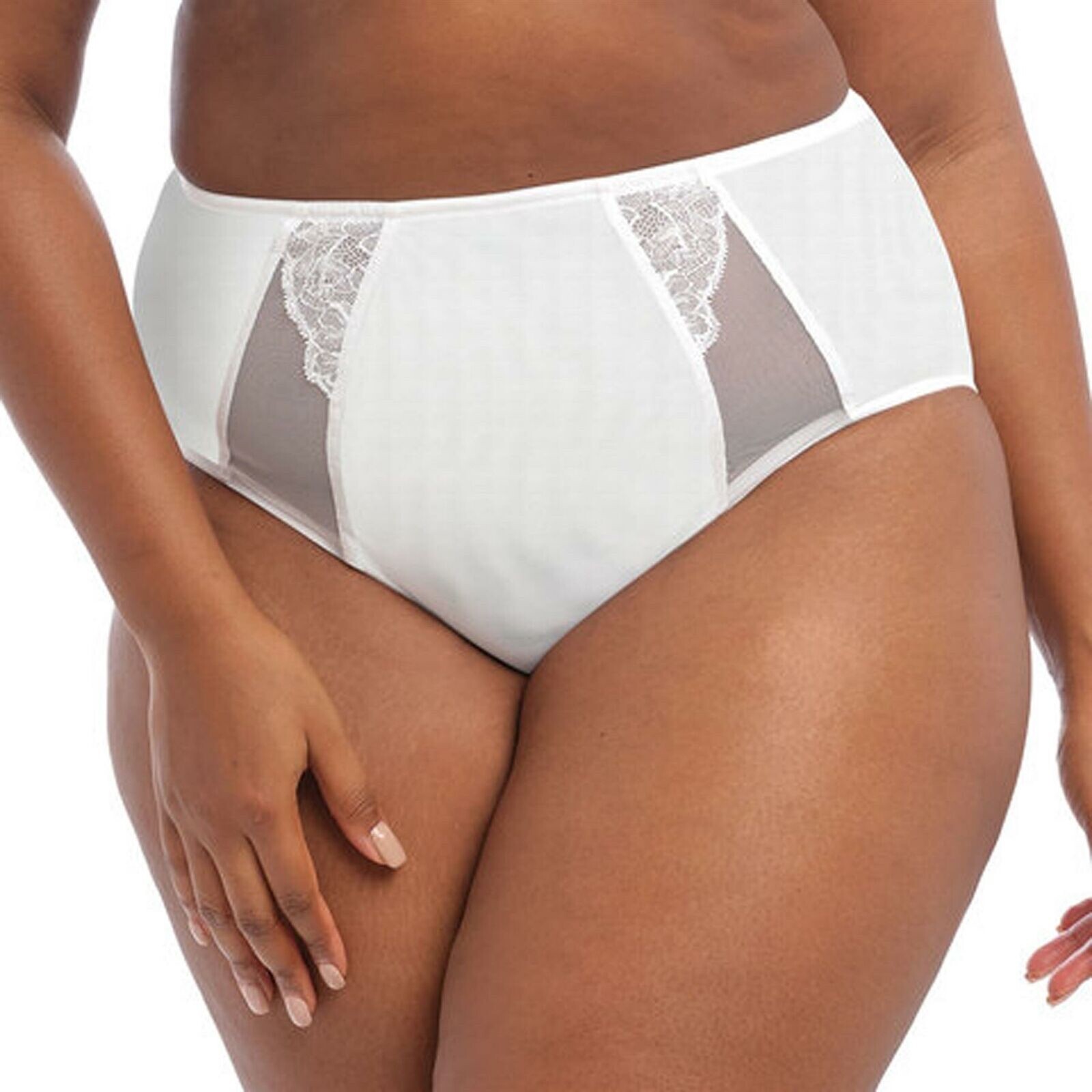Elomi Brianna Full Brief White Size XL 16 18 High Waist Lace Knickers 8085 New