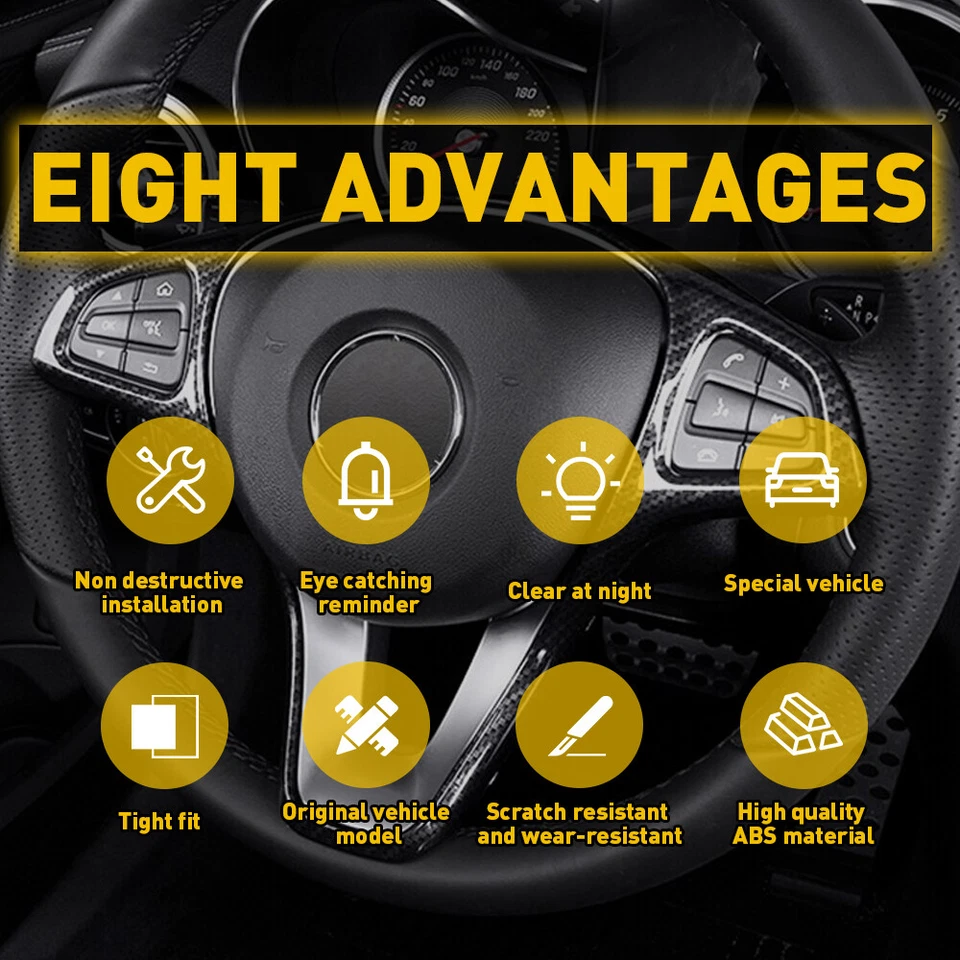 Botón volante moldura plateada para Mercedes Benz GLC C Clase W205 2015-2018 Foto 3 de 4