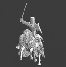 Northern Crusades Miniatures Medieval Knight on chainmail horse 28 32 35 40 54mm