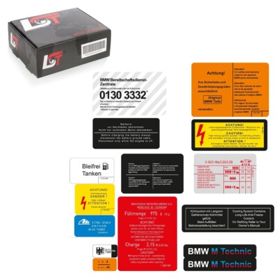 Hinweisschilder Sticker Aufkleber Warnhinweis Reifendruck für BMW 3er E30