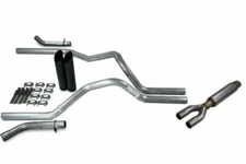 Dodge Ram 1500 19-25 2.5" Dual Exhaust Kits Glasspack Corner Exit Black Tips