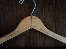 Rare Vintage Hamburgers Baltimore Maryland Wood Coat Clothes Hanger MCM