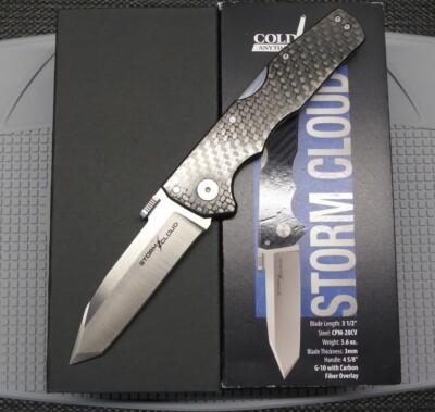 Cold Steel STORM CLOUD 3.5''CPM-20CV Tanto Carbon Fiber Made Italy NIB RARE Disc