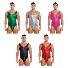 Men Leotard Stylish Rompers Active Jumpsuit Dance Bodysuit Scoop Neck Catsuit