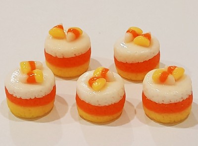 50 Dollhouse Miniature Candy Corn Cakes Doll Mini Tiny Food Bakery Cake