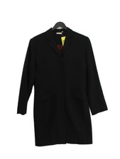 East Women's Coat Uk 12 Black 100% Wool Overcoat