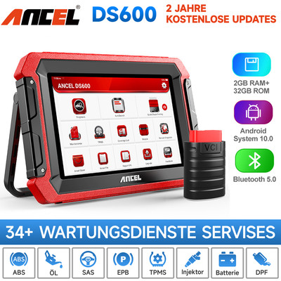 2024 Ancel DS600 Profi KFZ OBD2 Diagnosegerät Auto Scanner ALLE SYSTEM TPMS DPF