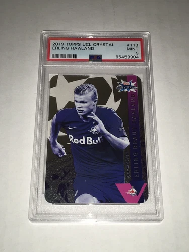 2019 Topps UCL Soccer Crystal #113 Erling Haaland RC Rookie PSA 9 MINT MNM904