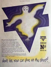 1946 Conoco Motor Oil Nth Plated Ghost Auto Defies Wear Continental VTG Print Ad